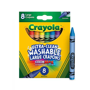 绘儿乐crayola8色可水洗大蜡笔幼儿园专用实心耐用安全无毒不脏手