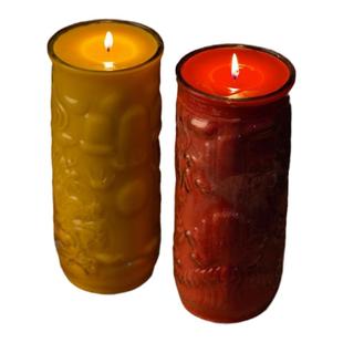 龙纹玻璃大号无烟植物酥油灯7天15天10天蜡烛佛前灯供灯家用耐烧