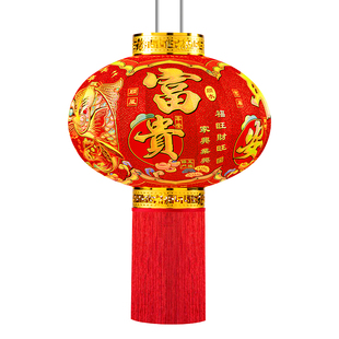 2026新款大红灯笼挂饰高端高档吊灯农村自建房别墅大门口一对装饰