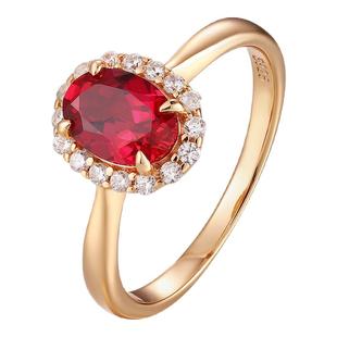 【SOOMI彼岸花】红宝石戒指1.2ct培育彩宝缅甸鸽血红戴妃银镶女戒