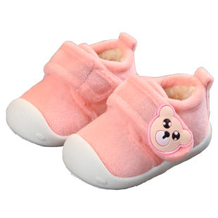宝宝冬季棉鞋 加绒加厚保暖鞋 珊瑚绒鞋底非常软防滑学步鞋宝宝鞋