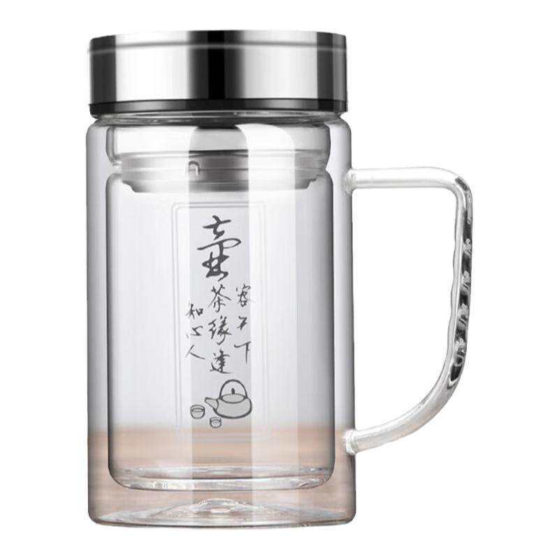 透明耐热双层玻璃泡茶杯子