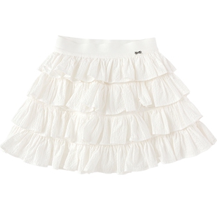 巴拉巴拉女童半身裙宝宝白色蛋糕裙春秋新款童装短裙儿童公主裙子