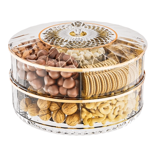 水果盘客厅家用茶点茶几零食糖干果坚果小吃碟点心收纳盒轻奢高档