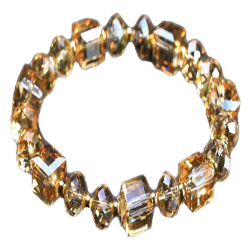 极光方糖奥地利水晶手链女 韩版简约14K金珠手链时尚百搭甜美礼物