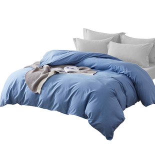 全棉被套单件160x210cm定制1.6*2.2纯色蓝色1米6x2米纯棉单人被罩