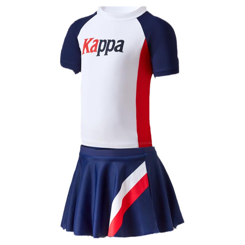 Kappa儿童泳衣女童分体裙式中大童女孩宝宝2022年新款公主游泳装