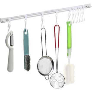 厨房挂钩免打孔橱柜门内侧收纳挂钩滑轨挂勺子铲子空间利用神器