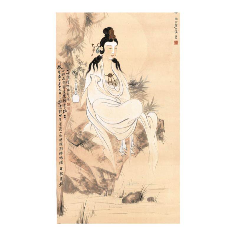 张大千菩萨水月观音佛画