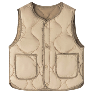 波姆熊儿童羽绒马甲轻薄2025秋冬季新款纯色儿童坎肩男童女童马夹