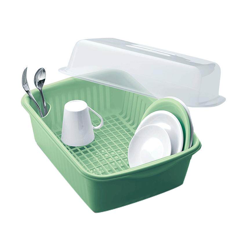 【自营】日本ASVEL 厨房沥水篮带盖碗碟餐具收纳沥水架收纳架碗筷