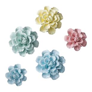 墙上装饰品陶瓷花创意立体墙饰现代卧室背景墙面挂件墙壁挂饰壁饰