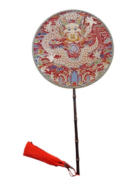 大尺寸织金30cm24cm圆扇喜庆中式