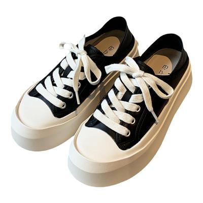 小白鞋休闲厚底系带真皮板鞋