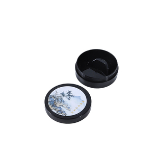 塑料墨盒墨碟墨盘带盖圆形砚台多功能水碟笔洗毛笔书法专用便携墨砚墨蝶方形密封墨水盒初学者防摔防干墨墨池