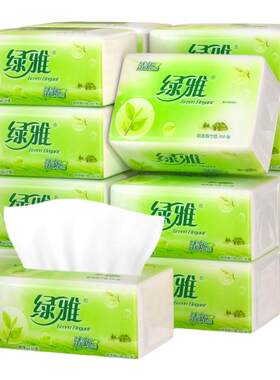 绿雅10包抽纸家用整箱婴儿家庭装