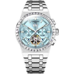 旗舰店正品嘉年华手表男款自动机械表镂空多功能夜光防水高级男表