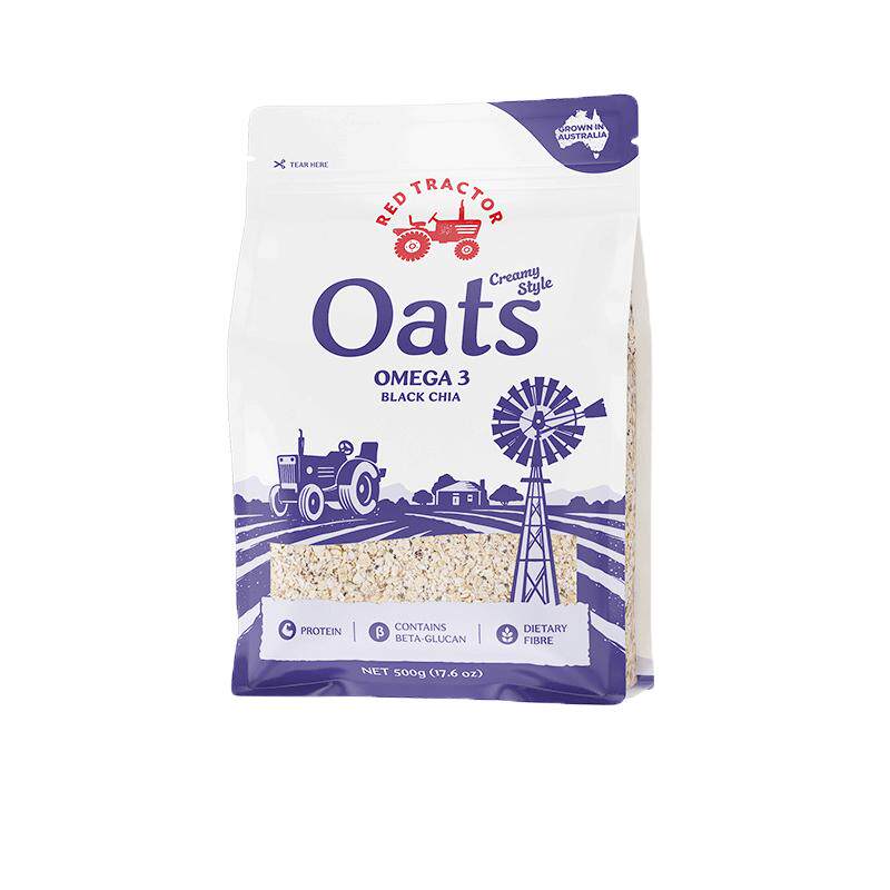 红色拖拉机澳大利亚进口奇亚籽亚麻籽oats燕麦片营养谷物早餐轻食
