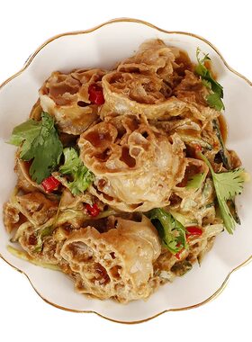 吸汁荞麦面藕500g火锅食材0脂肪面筋圈干面筋凉拌素菜素食干货