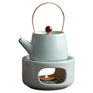 汝窑中式温茶炉茶壶套装温茶器陶瓷家用暖茶炉子蜡烛加热保温底座