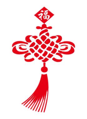 新年喜庆玻璃门贴纸中国结柜门贴