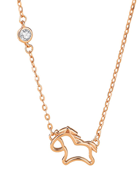 纯银S925银镂空小马项链女轻奢2026新款简约小众设计百搭生肖马