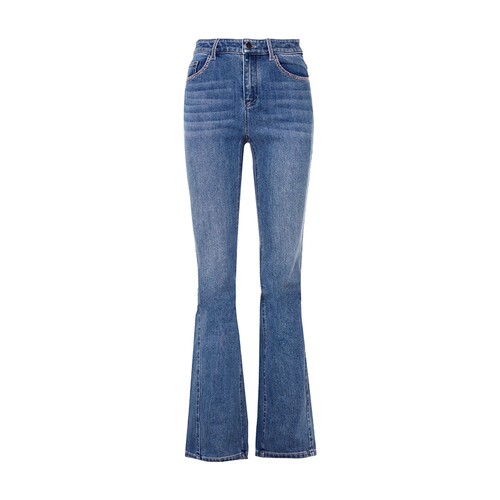 【超模裤】莱茵商场同款爆款微喇修身牛仔裤巴黎蓝水洗冬新款
