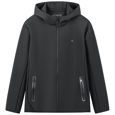 七匹狼春秋季连帽薄绒夹克男