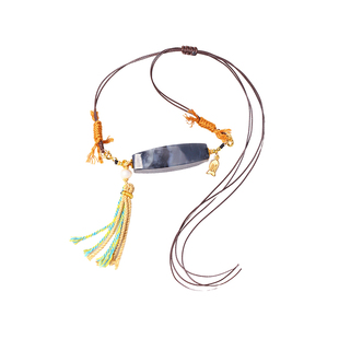 天然和田玉青花籽料勒子原创款吊坠毛衣链 男女款玉石挂坠饰品