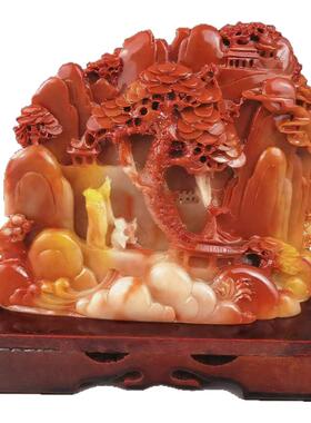 仿寿山石指日高升稳固气场摆件