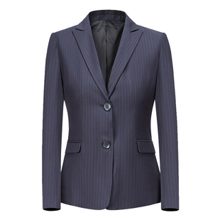 中国光大银行新款行服马甲衬衣女士西装西裤藏青色紫条纹优质工装