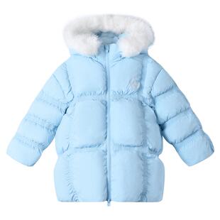 安奈儿童装女童中长款羽绒服2023冬新款保暖时尚外套加绒加厚时尚