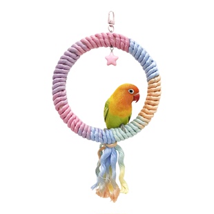 鹦鹉玩具解闷自嗨秋千攀爬绳笼内装饰配件用品大全小鸟专用棉站架