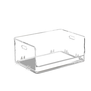 桌面收纳盒亚克力透明长方形零食杂物橱柜斜口整理筐化妆品置物架