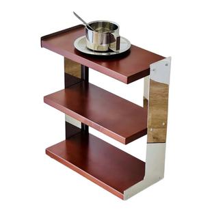 咖啡杯收纳架实木桌面置物架不锈钢咖啡杯架水杯架马克杯子收纳架