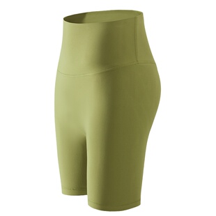 健身女孩无尺码三分瑜伽裤裸感紧身蜜桃提臀跑步外穿运动短裤高腰