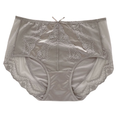 缎面蕾丝大码无痕中腰抑菌三角裤