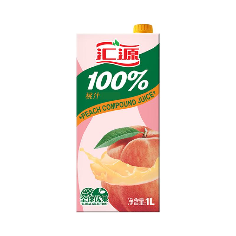 汇源100%桃汁1000ml/盒 浓缩果汁饮品鲜果饮料健康早餐推荐无色素