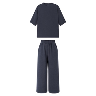 swx studio 七八套装 七分袖八分裤极简松弛感休闲卫衣套装232A