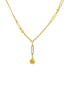 时尚金属拉丝圆球项链女不掉色小众设计锁骨链有求必应磨砂级感潮