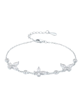 周六福S925银手链女蝴蝶结手饰高级感小众百搭送女友圣诞礼物