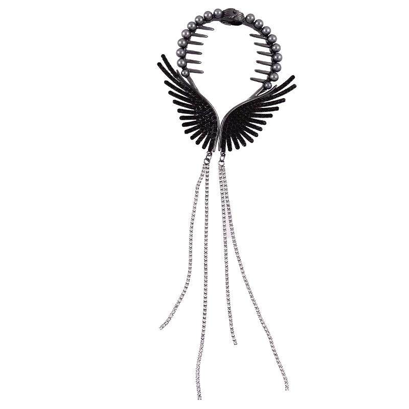 山茶花流苏发夹女丸子头固定神器高级感马尾扣后脑勺盘发抓夹头饰