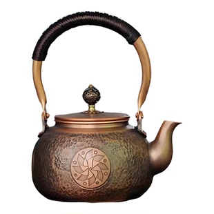 手工铜壶新款紫铜烧水壶围炉煮茶壶纯铜加厚手打锤纹家居复古茶具