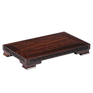 长方形黑檀木工艺品观音鱼缸古玩紫砂壶托香炉瓷器奇石头原木托架