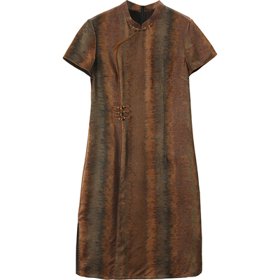 品牌花罗香云纱真丝连衣裙女新款