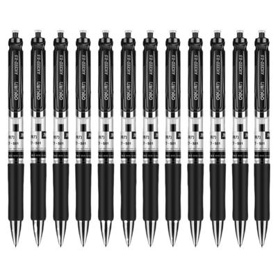 得力按动中性笔0.5mm子弹头水笔