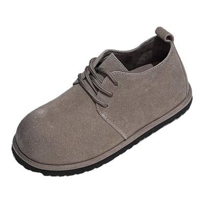 2025年秋季新款厚底内增高勃肯鞋女款系带百搭休闲鞋简约复古女鞋