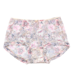 爱莎内裤夏季冰丝薄款快干棉质底裆AAA级抑菌网纱中腰女士平角裤