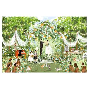 猫的天空之城1000片拼图草坪婚礼进行时成人版新婚结婚礼物相框