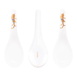 日本NARUMI鸣海Anatolia blue系列中餐勺/调羹3只 骨瓷/釉中彩